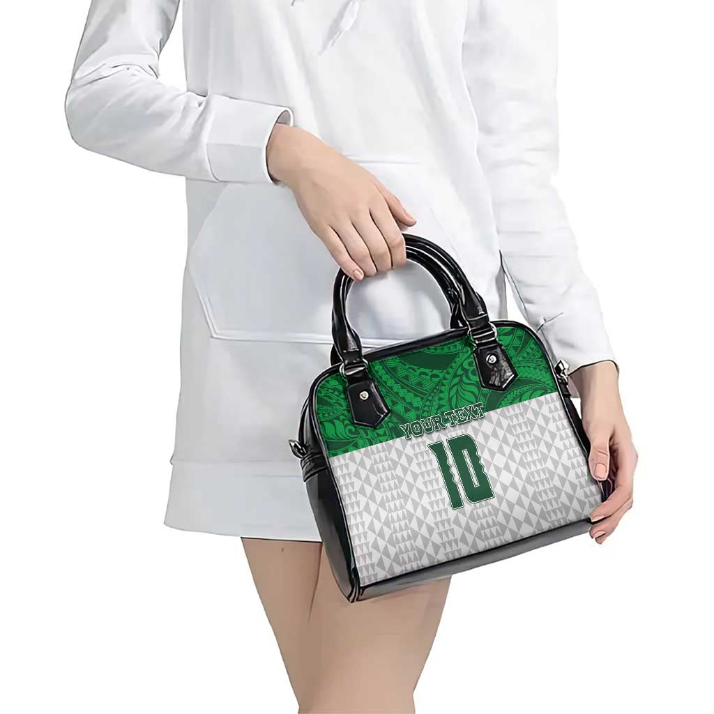 Custom Hawaii Volleyball-Kakau Motif Green Color Shoulder Handbag LT03 - Polynesian Pride