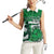 Custom Hawaii Volleyball-Kakau Motif Green Color Women Sleeveless Polo Shirt