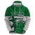 Custom Hawaii Volleyball-Kakau Motif Green Color Zip Hoodie