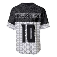 Custom Hawaii Volleyball-Kakau Motif Grayscale Color Baseball Jersey LT03 - Polynesian Pride