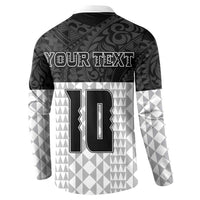 Custom Hawaii Volleyball-Kakau Motif Grayscale Color Button Sweatshirt LT03 - Polynesian Pride