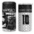 Custom Hawaii Volleyball-Kakau Motif Grayscale Color 4 in 1 Can Cooler Tumbler