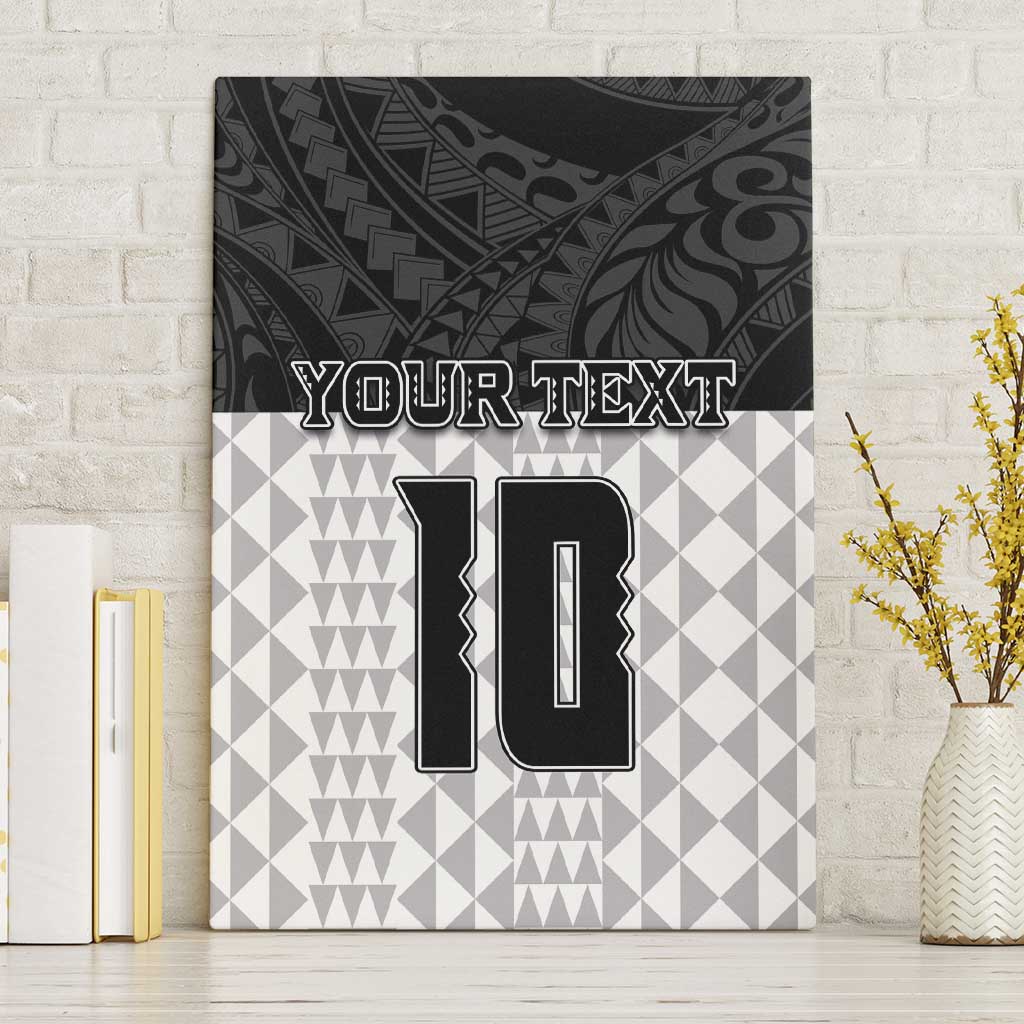 Custom Hawaii Volleyball-Kakau Motif Grayscale Color Canvas Wall Art LT03 Without Frame Black - Polynesian Pride