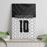 Custom Hawaii Volleyball-Kakau Motif Grayscale Color Canvas Wall Art LT03 - Polynesian Pride