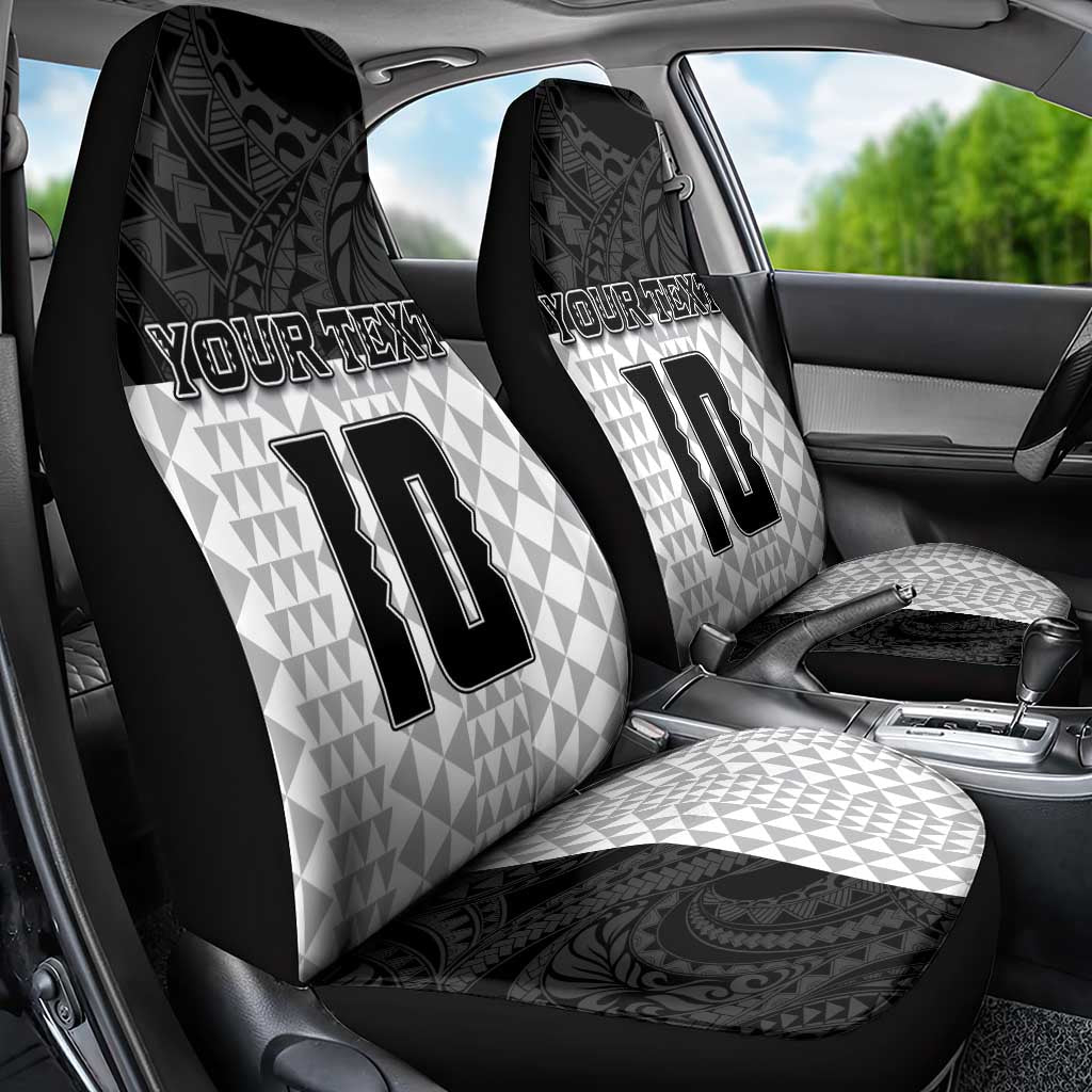 Custom Hawaii Volleyball-Kakau Motif Grayscale Color Car Seat Cover LT03 - Polynesian Pride