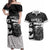 Custom Hawaii Volleyball-Kakau Motif Grayscale Color Couples Matching Off Shoulder Maxi Dress and Hawaiian Shirt