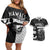 Custom Hawaii Volleyball-Kakau Motif Grayscale Color Couples Matching Off Shoulder Short Dress and Hawaiian Shirt