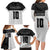 Custom Hawaii Volleyball-Kakau Motif Grayscale Color Family Matching Long Sleeve Bodycon Dress and Hawaiian Shirt