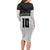 Custom Hawaii Volleyball-Kakau Motif Grayscale Color Family Matching Long Sleeve Bodycon Dress and Hawaiian Shirt