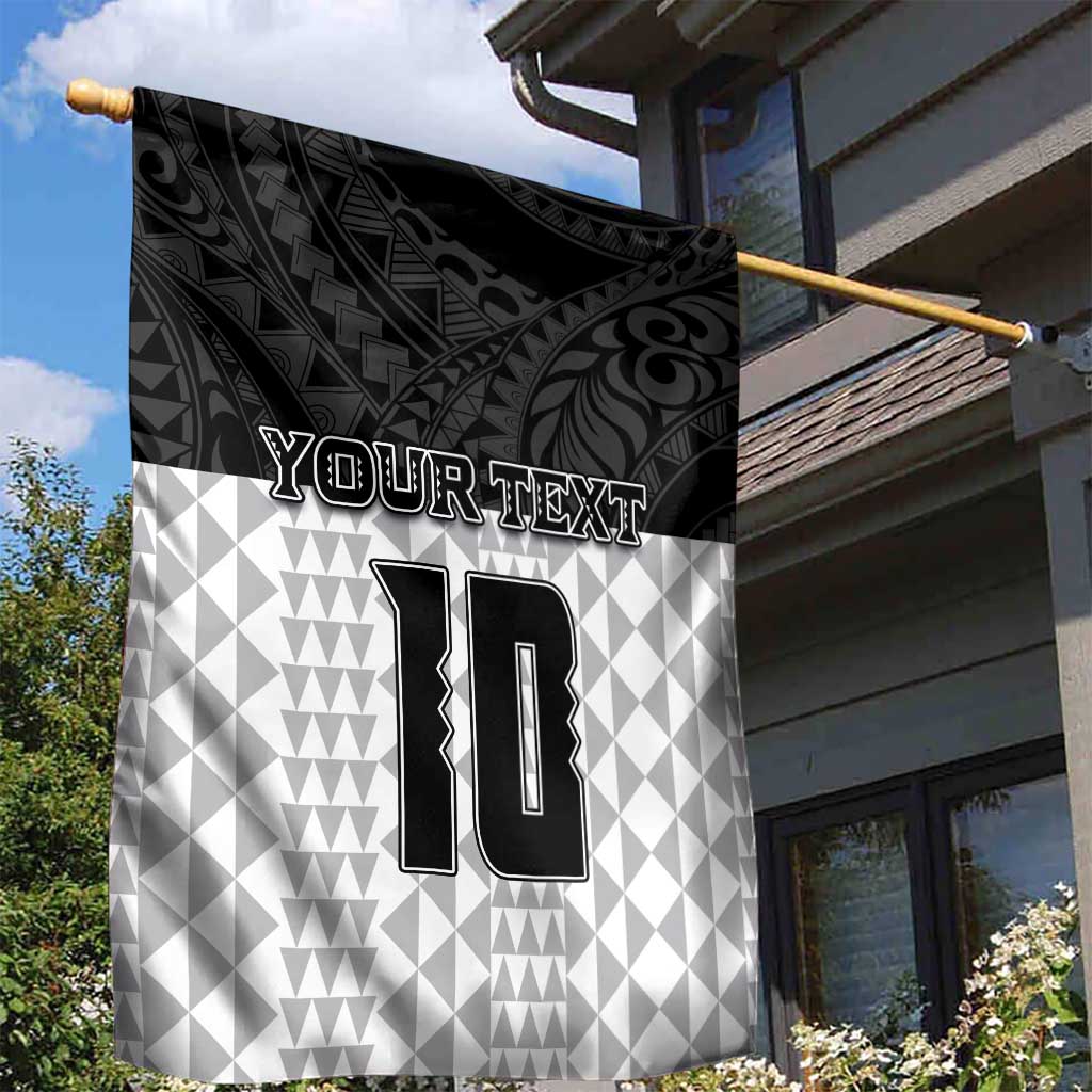 Custom Hawaii Volleyball-Kakau Motif Grayscale Color Garden Flag LT03 - Polynesian Pride
