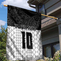Custom Hawaii Volleyball-Kakau Motif Grayscale Color Garden Flag LT03 - Polynesian Pride