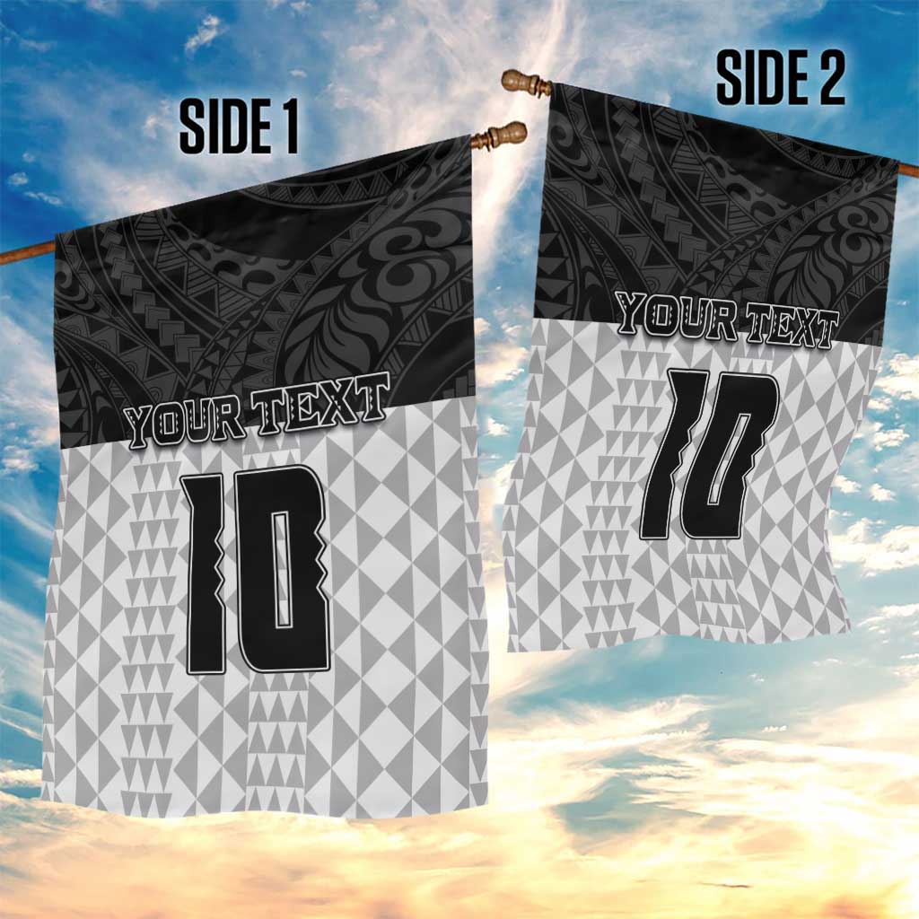 Custom Hawaii Volleyball-Kakau Motif Grayscale Color Garden Flag LT03 - Polynesian Pride