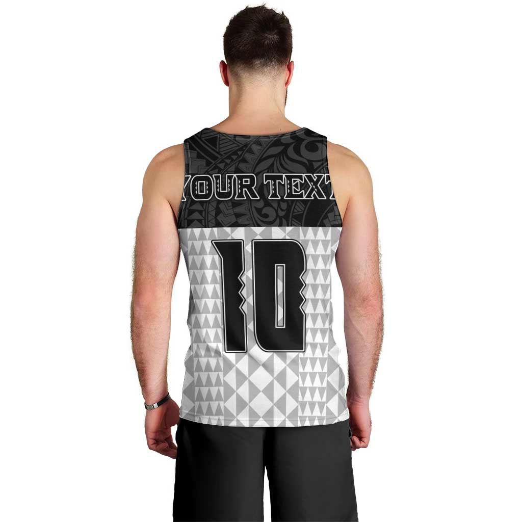 Custom Hawaii Volleyball-Kakau Motif Grayscale Color Men Tank Top LT03 - Polynesian Pride