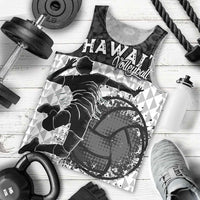 Custom Hawaii Volleyball-Kakau Motif Grayscale Color Men Tank Top LT03 - Polynesian Pride