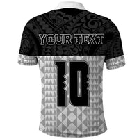 Custom Hawaii Volleyball-Kakau Motif Grayscale Color Polo Shirt LT03 - Polynesian Pride