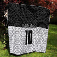 Custom Hawaii Volleyball-Kakau Motif Grayscale Color Quilt LT03 - Polynesian Pride