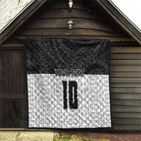 Custom Hawaii Volleyball-Kakau Motif Grayscale Color Quilt LT03 - Polynesian Pride