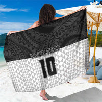 Custom Hawaii Volleyball-Kakau Motif Grayscale Color Sarong LT03 One Size 44 x 66 inches Black - Polynesian Pride