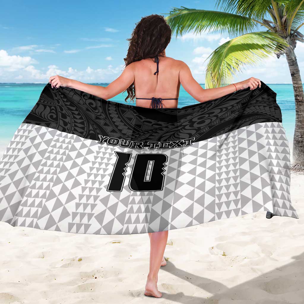 Custom Hawaii Volleyball-Kakau Motif Grayscale Color Sarong LT03 - Polynesian Pride