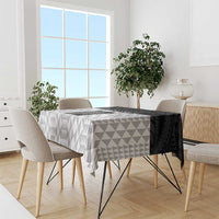 Custom Hawaii Volleyball-Kakau Motif Grayscale Color Tablecloth LT03 - Polynesian Pride