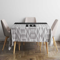 Custom Hawaii Volleyball-Kakau Motif Grayscale Color Tablecloth LT03 - Polynesian Pride