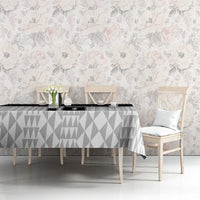 Custom Hawaii Volleyball-Kakau Motif Grayscale Color Tablecloth LT03 - Polynesian Pride