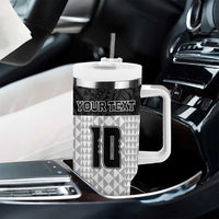 Custom Hawaii Volleyball-Kakau Motif Grayscale Color Tumbler With Handle LT03 - Polynesian Pride