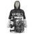 Custom Hawaii Volleyball-Kakau Motif Grayscale Color Wearable Blanket Hoodie