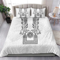 Philippines Barong Style Bedding Set with Polynesian Art and Leaf Motif Black-White Color LT03 - Polynesian Pride