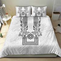Philippines Barong Style Bedding Set with Polynesian Art and Leaf Motif Black-White Color LT03 - Polynesian Pride
