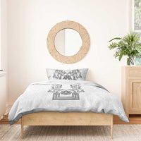 Philippines Barong Style Bedding Set with Polynesian Art and Leaf Motif Black-White Color LT03 - Polynesian Pride