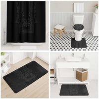 Philippines Barong Style Bathroom Set with Polynesian Art and Leaf Motif Black Color LT03 - Polynesian Pride