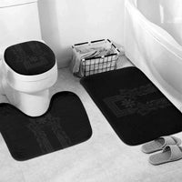 Philippines Barong Style Bathroom Set with Polynesian Art and Leaf Motif Black Color LT03 Mat Set Only (3 pcs) One Size Black - Polynesian Pride