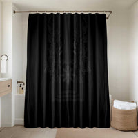 Philippines Barong Style Bathroom Set with Polynesian Art and Leaf Motif Black Color LT03 Shower Curtain Only Black - Polynesian Pride