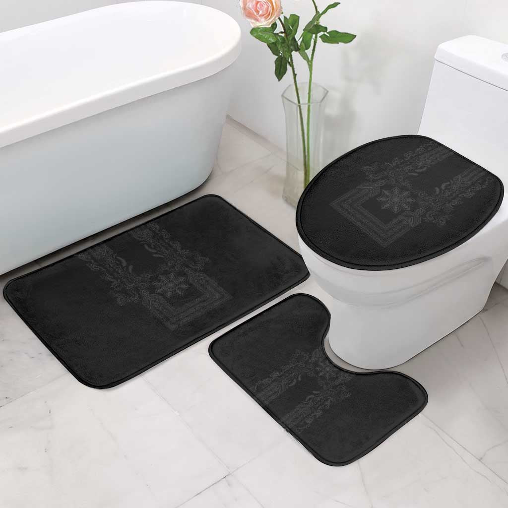 Philippines Barong Style Bathroom Set with Polynesian Art and Leaf Motif Black Color LT03 - Polynesian Pride