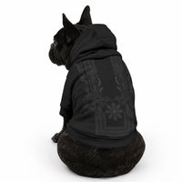 Philippines Barong Style Pet Hoodie with Polynesian Art and Leaf Motif Black Color LT03 - Polynesian Pride