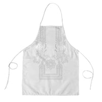 Philippines Barong Style Apron with Polynesian Art and Leaf Motif White Color LT03 White - Polynesian Pride