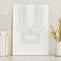 Philippines Barong Style Canvas Wall Art with Polynesian Art and Leaf Motif White Color LT03 Without Frame White - Polynesian Pride