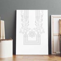 Philippines Barong Style Canvas Wall Art with Polynesian Art and Leaf Motif White Color LT03 - Polynesian Pride