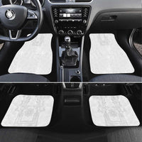 Philippines Barong Style Car Mats with Polynesian Art and Leaf Motif White Color LT03 Set 4pcs White - Polynesian Pride
