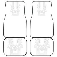 Philippines Barong Style Car Mats with Polynesian Art and Leaf Motif White Color LT03 - Polynesian Pride