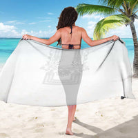 Philippines Barong Style Sarong with Polynesian Art and Leaf Motif White Color LT03 - Polynesian Pride