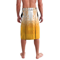 Philippines Barong Style Lavalava with Polynesian Art and Leaf Motif Yellow Color LT03 - Polynesian Pride