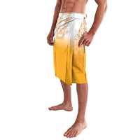 Philippines Barong Style Lavalava with Polynesian Art and Leaf Motif Yellow Color LT03 - Polynesian Pride