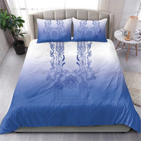 Philippines Barong Style Bedding Set with Polynesian Art and Leaf Motif Blue Color LT03 - Polynesian Pride