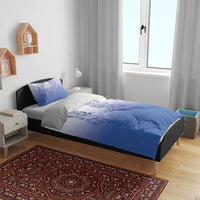 Philippines Barong Style Bedding Set with Polynesian Art and Leaf Motif Blue Color LT03 - Polynesian Pride