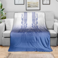 Philippines Barong Style Blanket with Polynesian Art and Leaf Motif Blue Color LT03 - Polynesian Pride