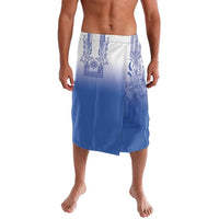 Philippines Barong Style Lavalava with Polynesian Art and Leaf Motif Blue Color LT03 Blue - Polynesian Pride