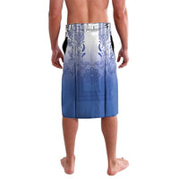 Philippines Barong Style Lavalava with Polynesian Art and Leaf Motif Blue Color LT03 - Polynesian Pride