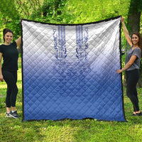 Philippines Barong Style Quilt with Polynesian Art and Leaf Motif Blue Color LT03 - Polynesian Pride